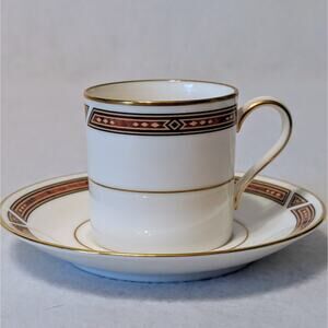 Noritake Bone China 4722 Diamond Trace Espresso Cup And Saucer